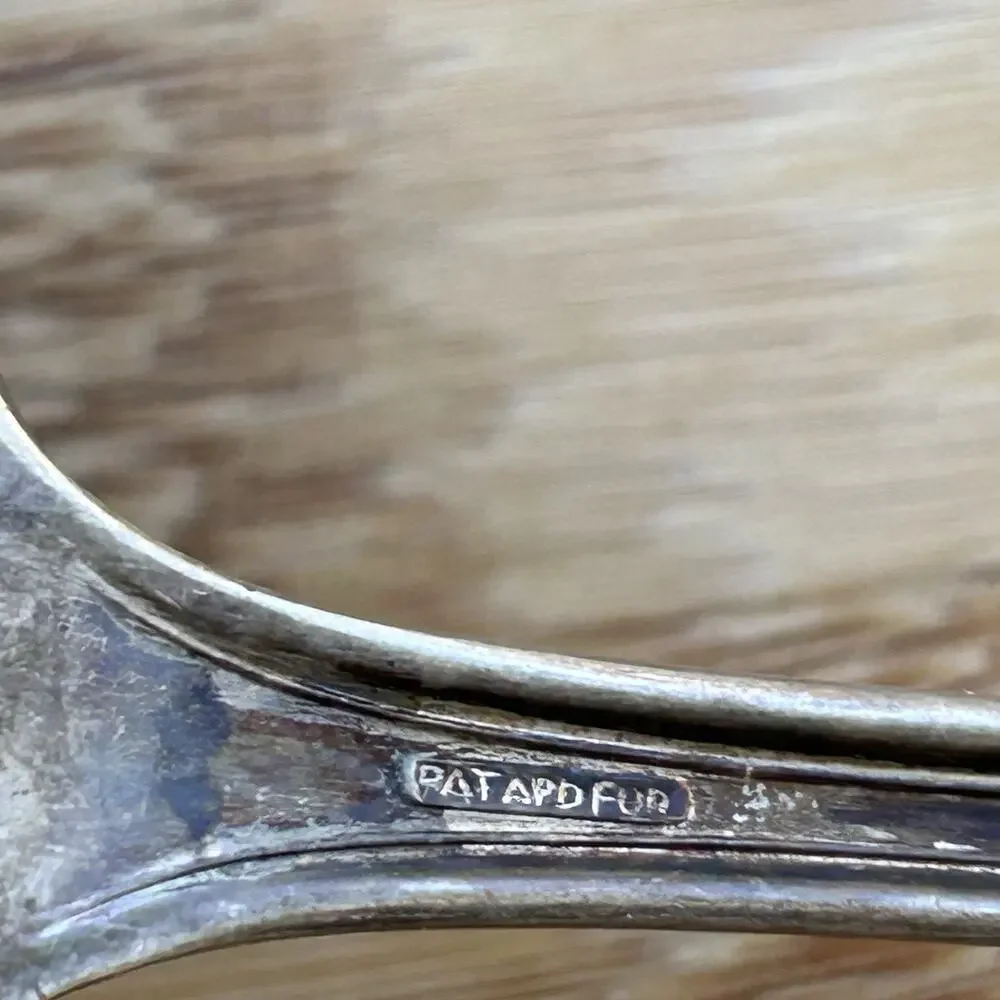 Vintage WM Rogers & Son AA Silverplate Gravy Ladle Floral Handle
